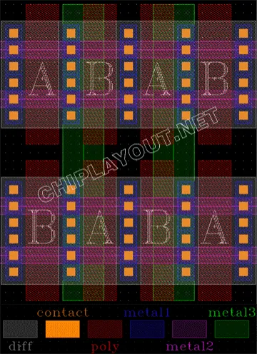 匹配晶体管上走线版图